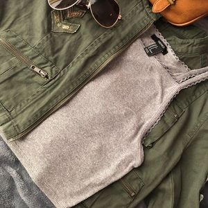 Light grey halter crop top